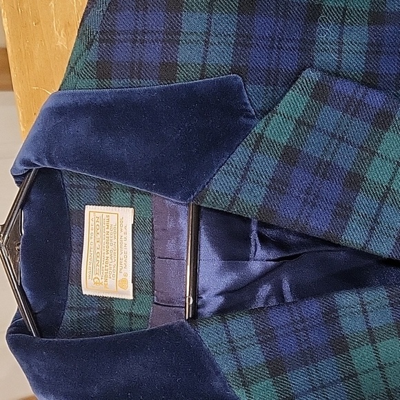 Plaid Green Pendleton Blazer Jacket 10 100% Virgin Wool Made in Portland Oregon - Picture 3 of 6